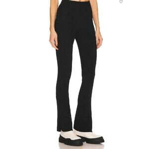 Rag & Bone Carrie Knit Ribbed Flare Pants Small Black Lounge Cozy Quiet Luxury